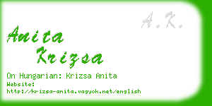 anita krizsa business card